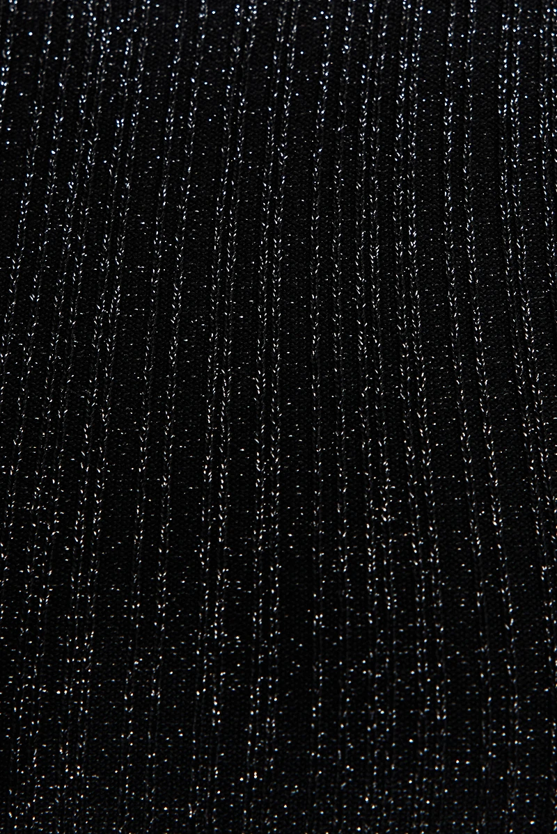 Ribbed Metallic Mini Dress