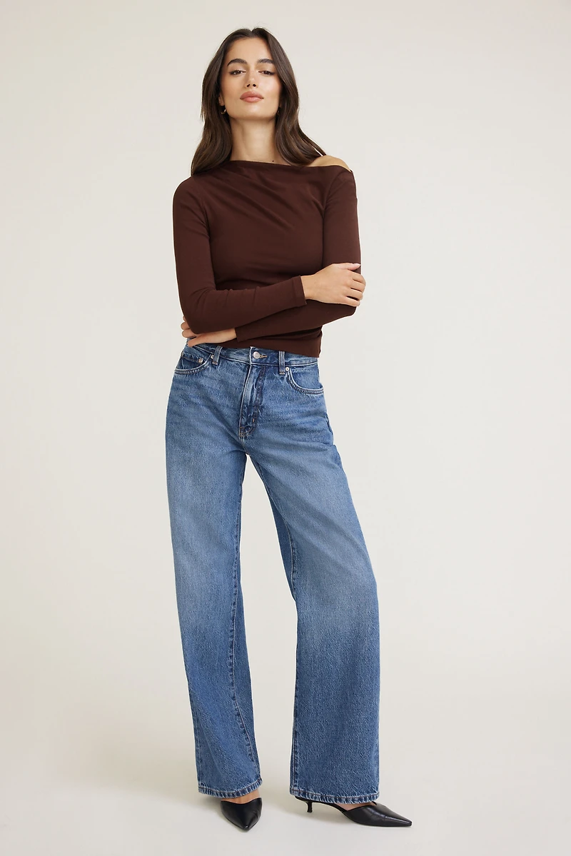 Jean ample Sydney à taille mi-haute
