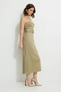 Robe tube midi ceinturée