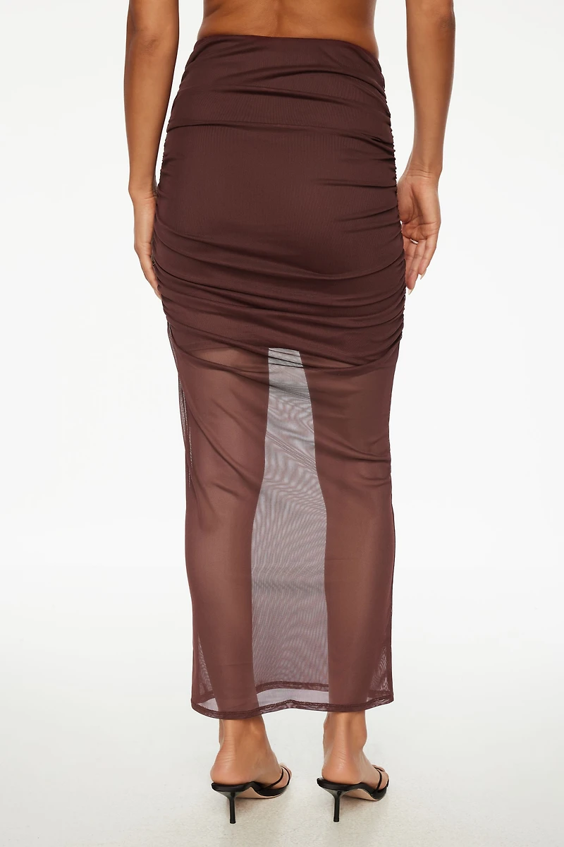 Jupe maxi froncée en maille