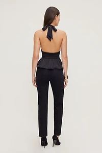 Plunge Satin Halter Top