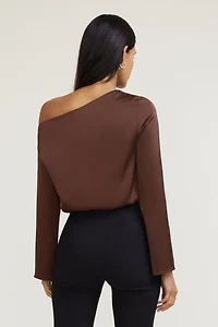Off Shoulder Satin Blouse