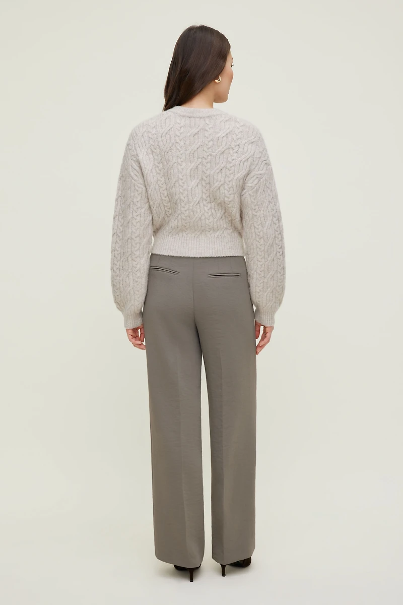 Chandail zippé à mailles torsadées