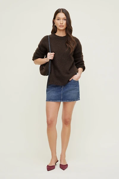 Minijupe-short en denim Gia