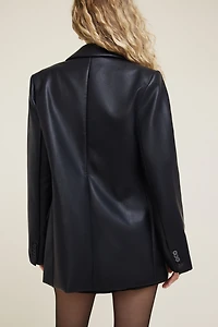 Oversized Faux Leather Blazer