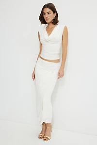 Camisole drapée en jersey à col châle