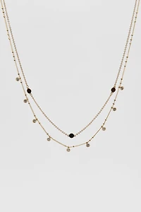 Layered Gems & Discs Necklace