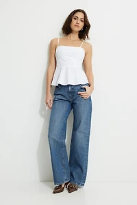 Peplum Poplin Cami Top