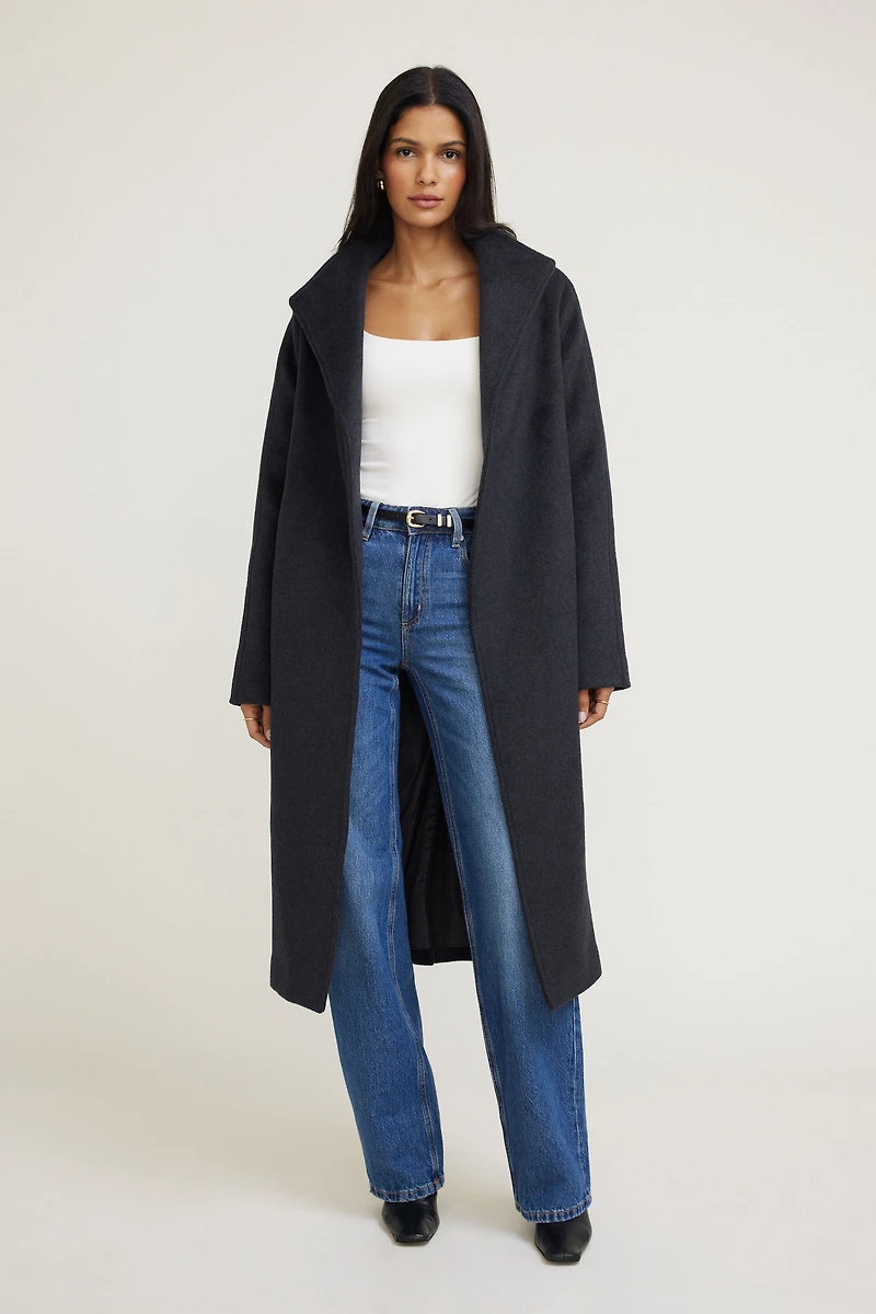 Belted Wool Wrap Coat