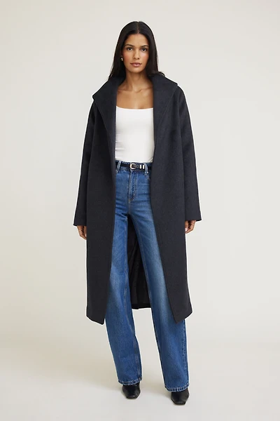Belted Wool Wrap Coat