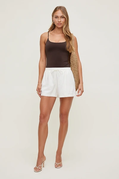 Linen Pull On Shorts