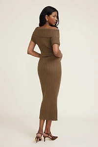 Ribbed Bodycon Maxi Skirt