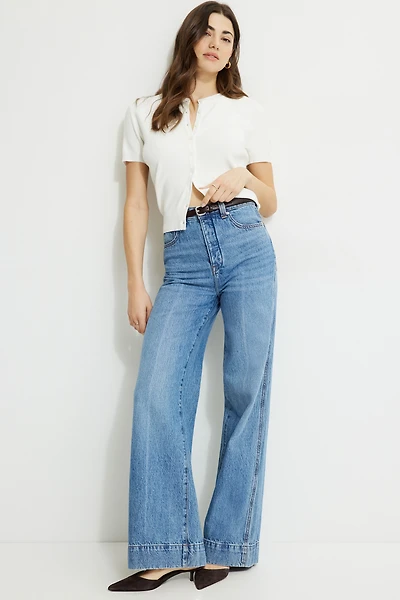 Lennon Ultra High Rise Wide Leg Column Jeans