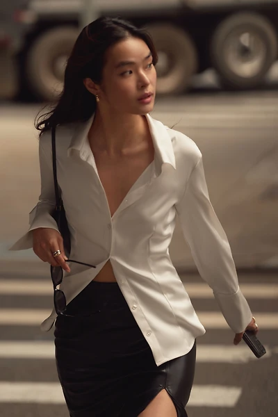 Eva Cinched Satin Shirt