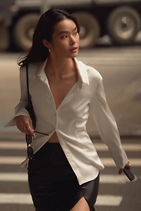 Eva Cinched Satin Shirt