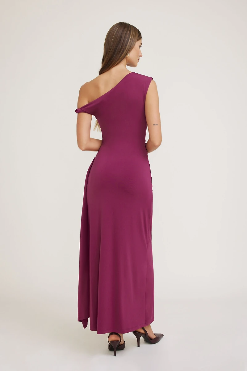 Sculpt Draped Off Shoulder Maxi Dress