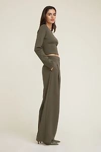 Pantalon plissé à jambe large Leni