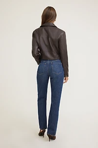 Blouson de moto en faux cuir avec ceinture