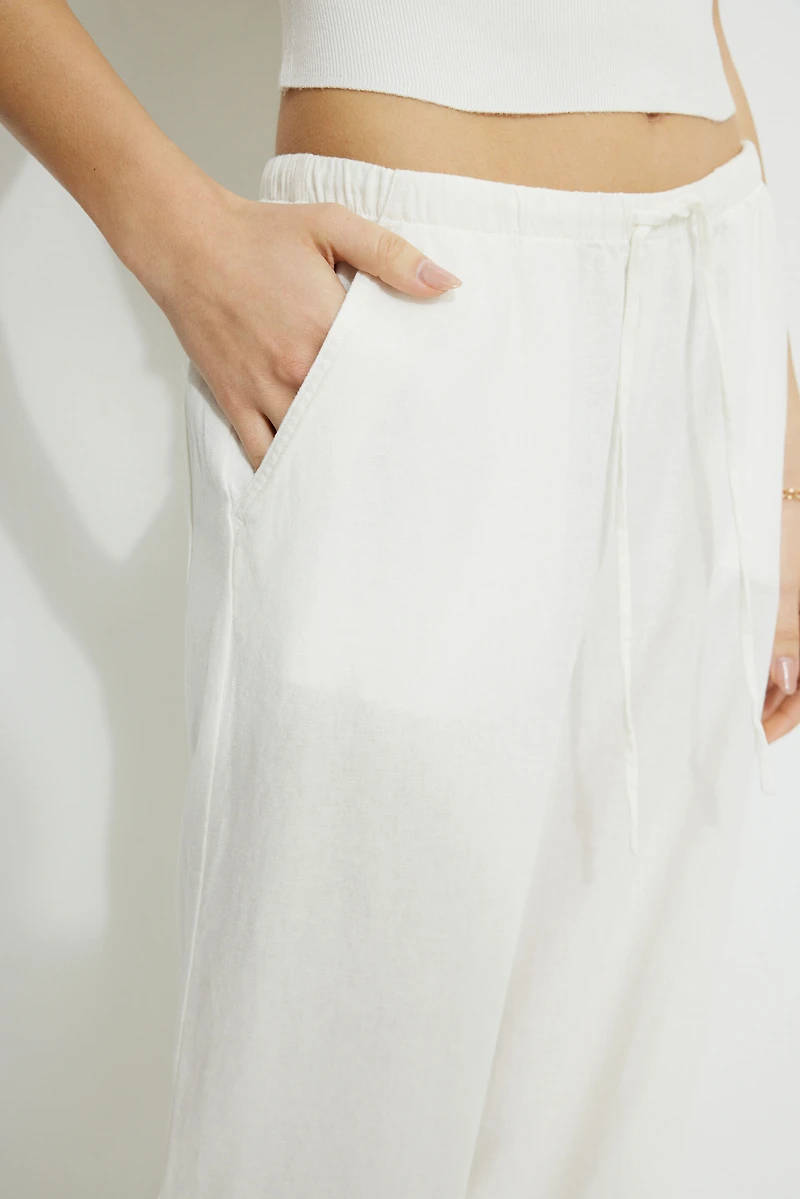 Pantalon à jambe large en lin Leo