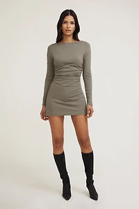 Minirobe froncée en coton-spandex Katia