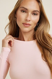 T-shirt côtelée à manches longues Tedi