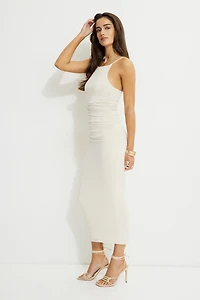 Robe maxi froncée en jersey Ines