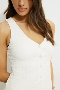 Veste sans manches ouverte texturée à col en V