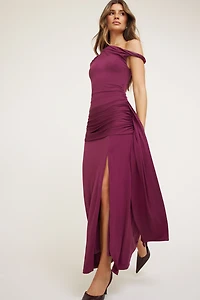 Sculpt Draped Off Shoulder Maxi Dress