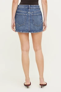 Minijupe-short en denim Gia