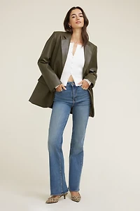 Veston ample en faux cuir