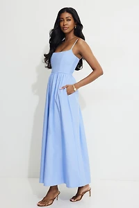 Robe bustier maxi en popeline