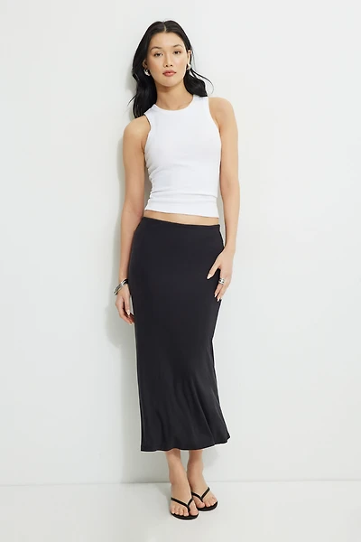 Jupe midi de style nuisette en jersey à picot