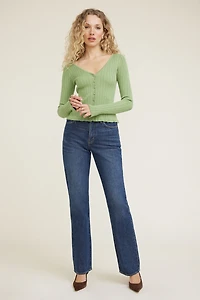 Sally Ribbed Frill Cardigan