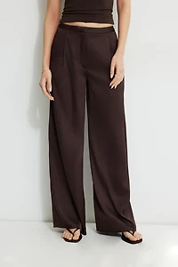Pantalon à jambe large en satin