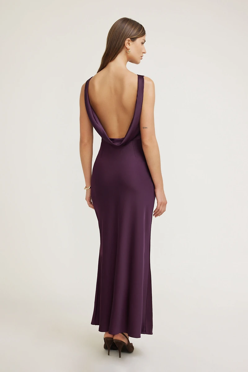 Robe nuisette maxi en satin Nora