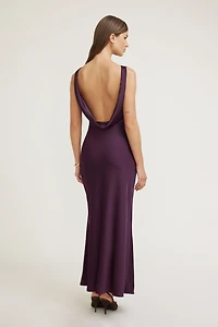 Robe nuisette maxi en satin Nora