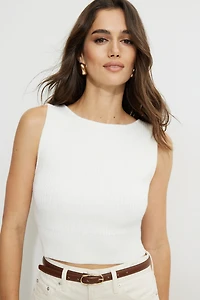 Camisole en tricot côtelé à dos échancr