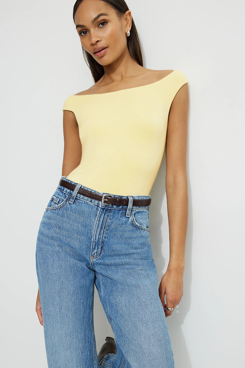Off Shoulder Jersey Bodysuit