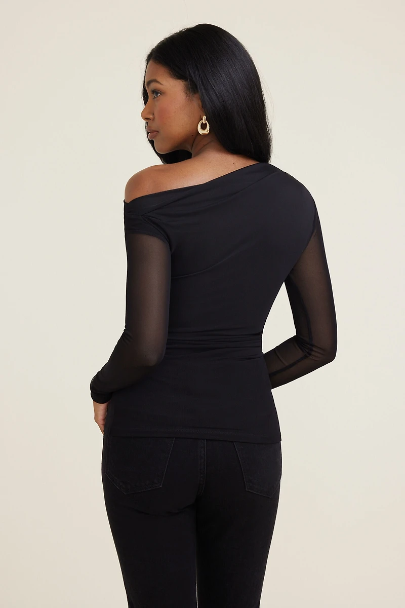 Cleo Mesh Long Sleeve Top