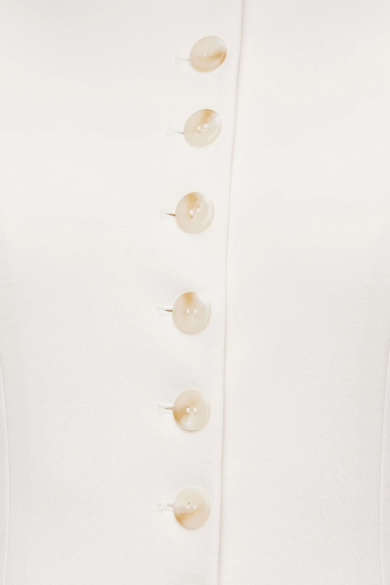 Veston en point de Rome à col bateau