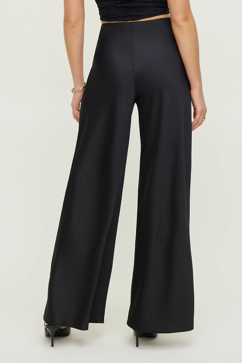 Wide Leg Satin Pants