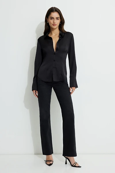 Chemise ajustée en satin Eva