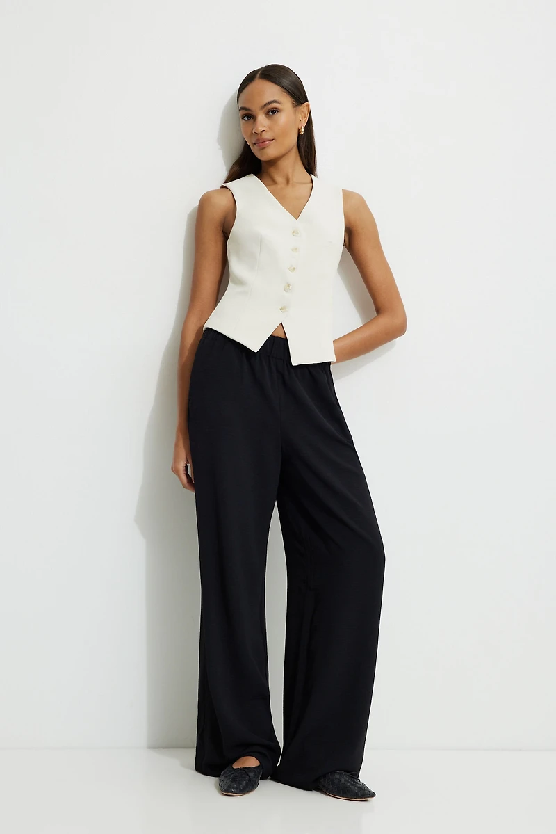Pantalon à enfiler à jambe large