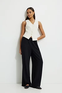 Pantalon à enfiler à jambe large