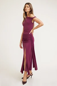 Sculpt Draped Off Shoulder Maxi Dress