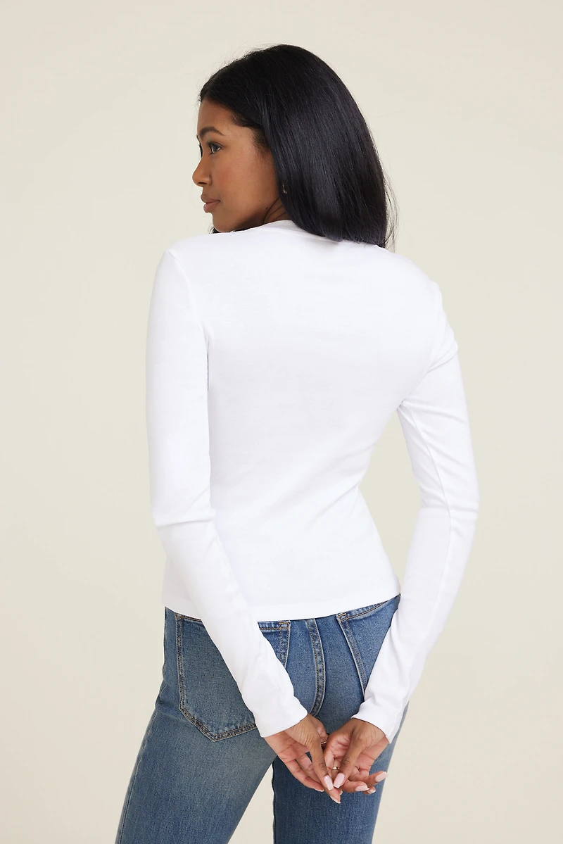 T-shirt à manches longues ajusté en coton
