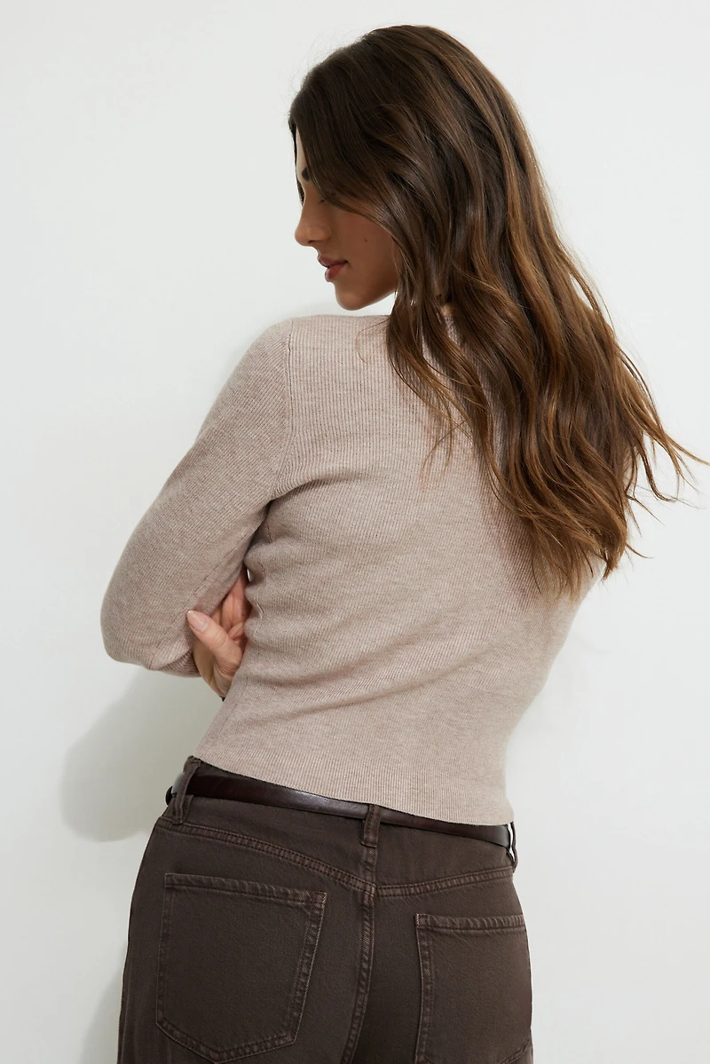 Sara Ribbed Cinch Hem Cardigan