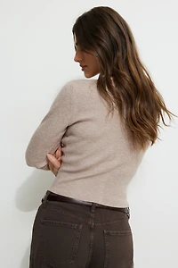 Sara Ribbed Cinch Hem Cardigan
