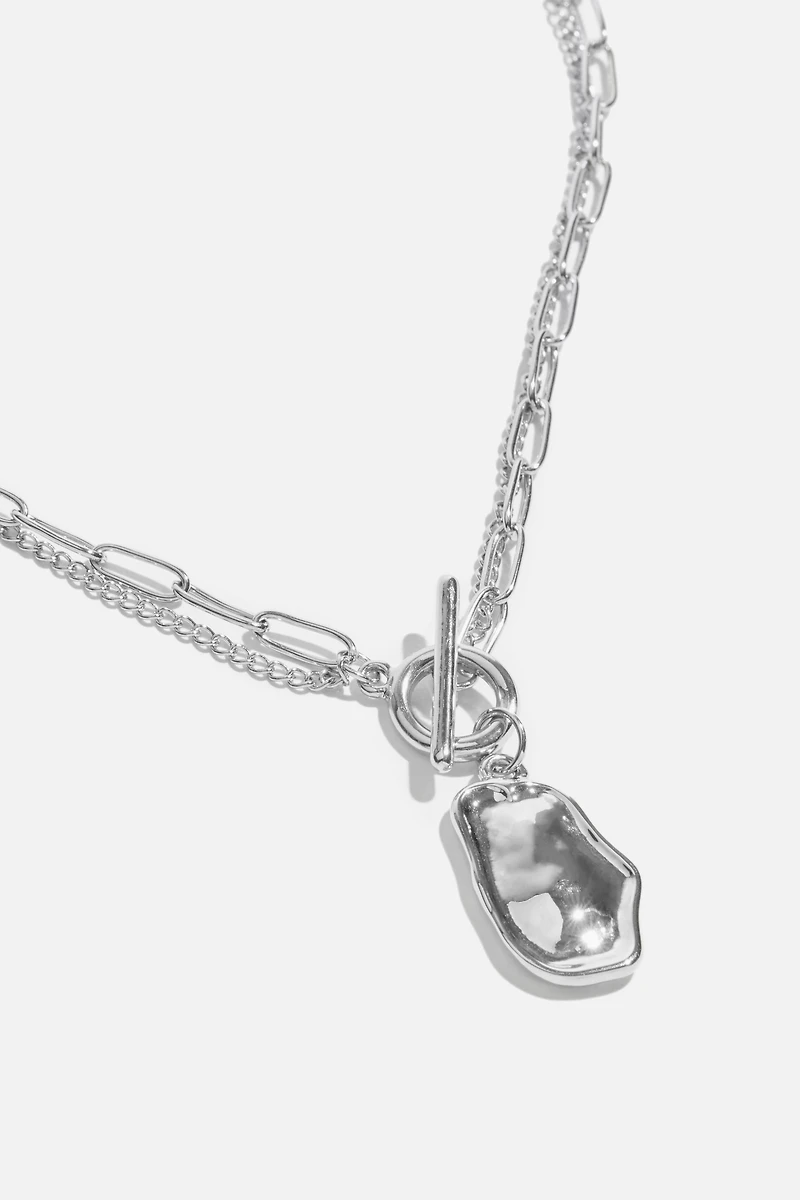 Collier en chaîne avec pierre et fermoir à bâtonnet