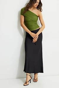 Ruched Single Shoulder Top